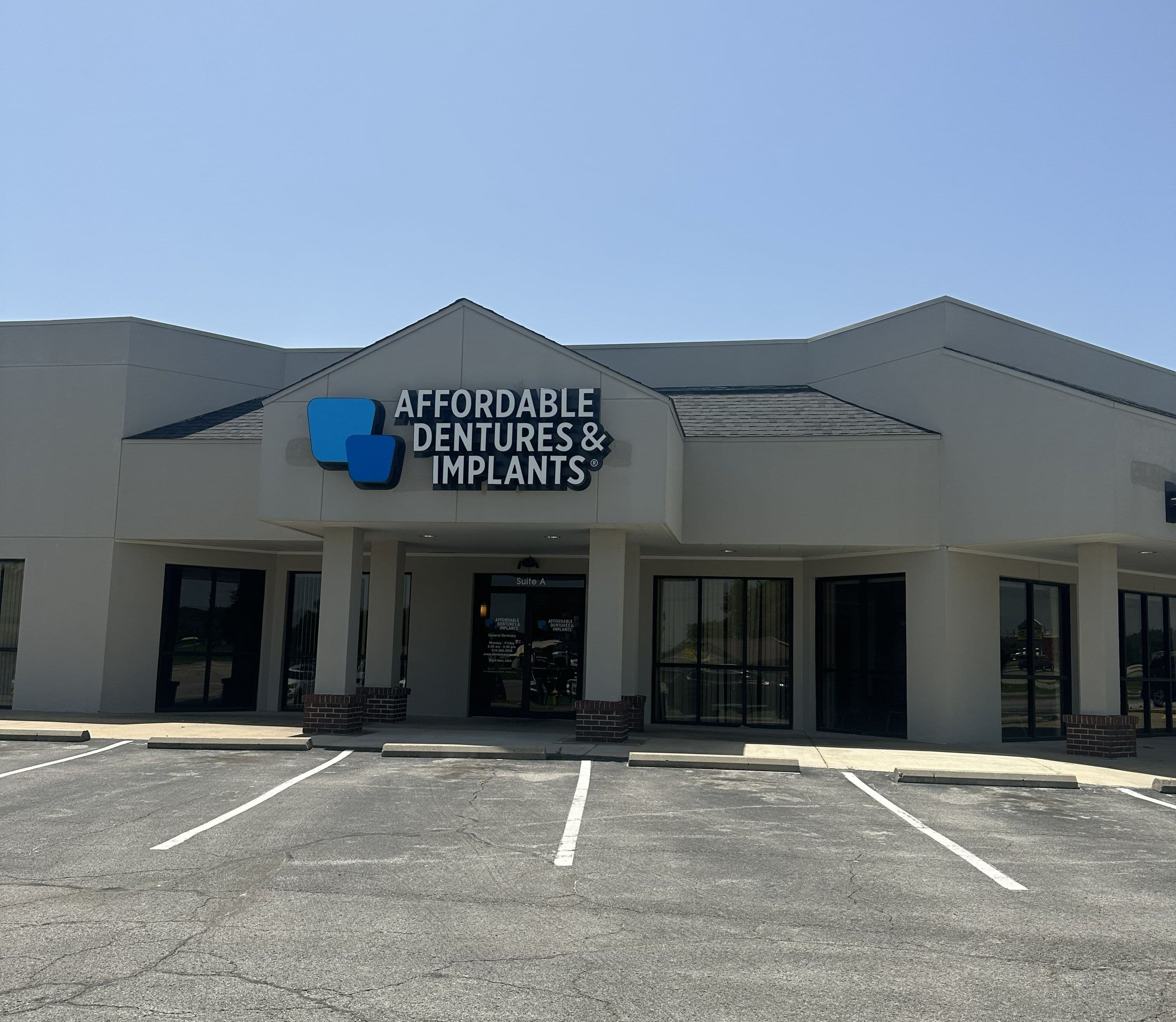 Exterior of Affordable Dentures & Implants in Catoosa, OK