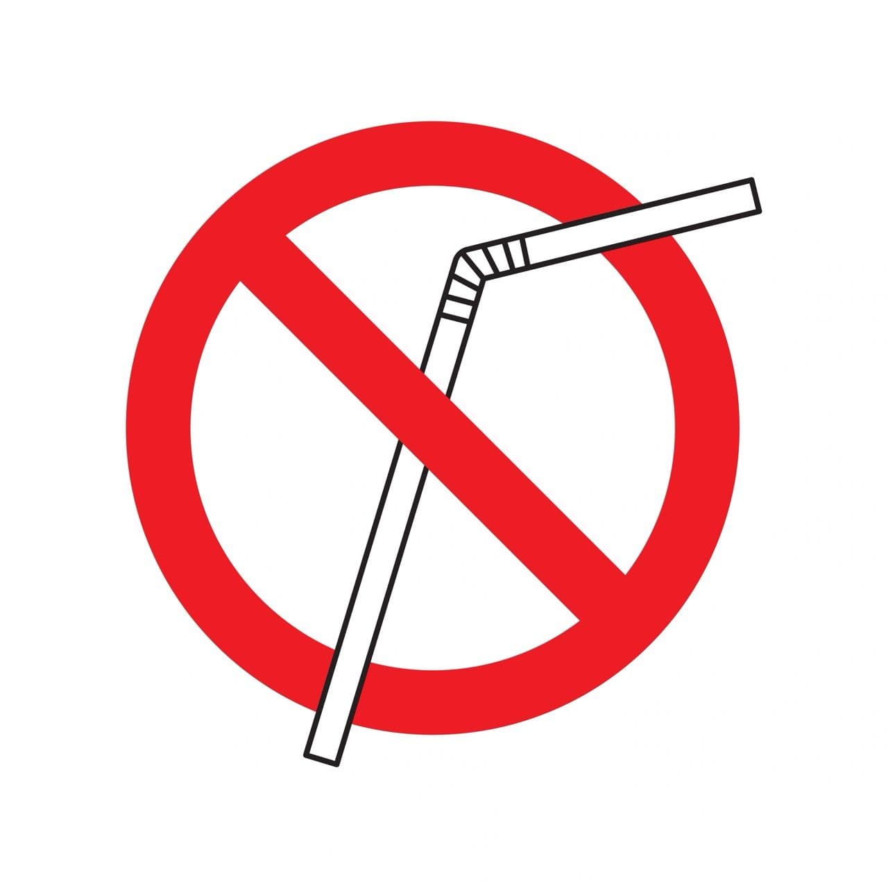 A graphic illustrating no to straw use.